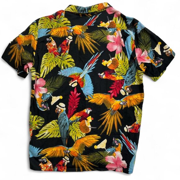 Levi’s Men’s Black Multi‑Color Parrot Print Cotton Shirt Size XXL - Picture 4 of 5